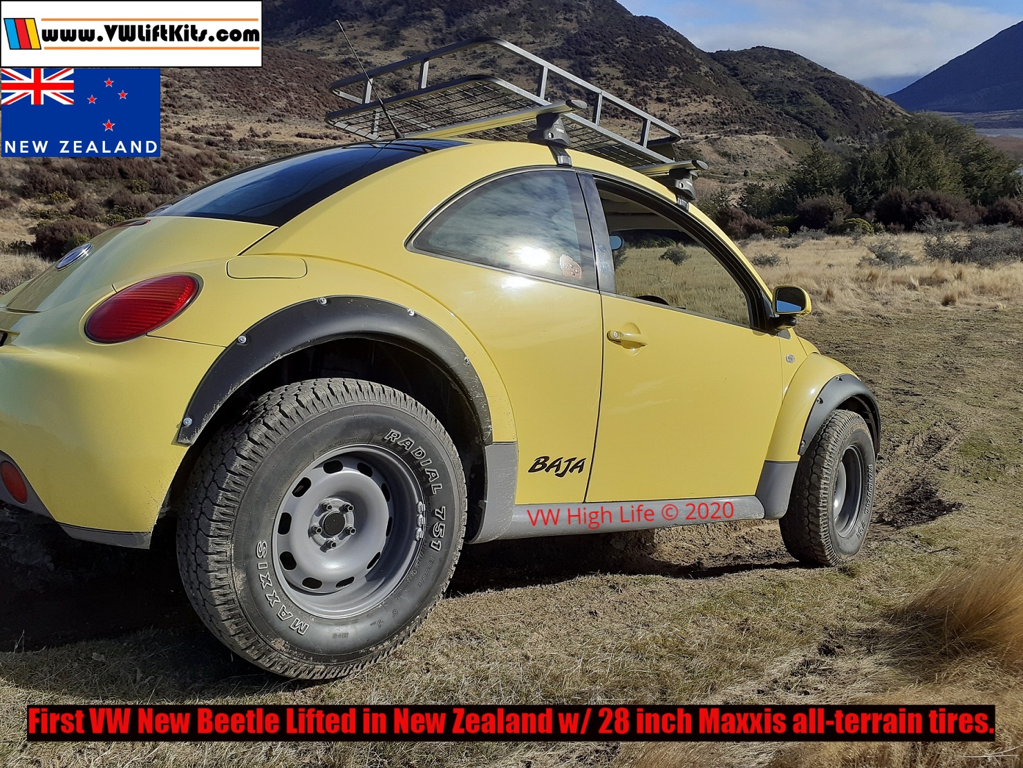 Richard's infamous COVID Beetle wheeling in KiwiLand.